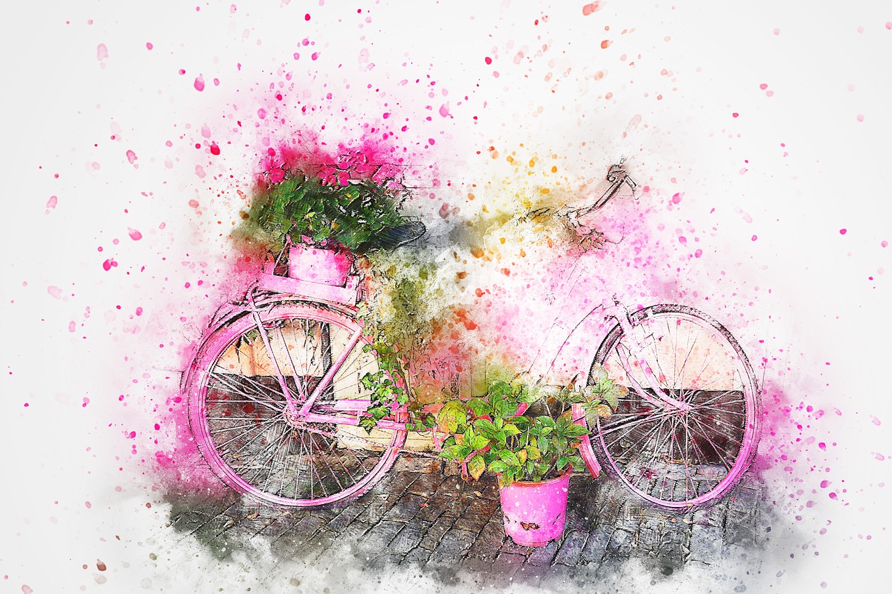 bicycle, flowers, art-2416321.jpg